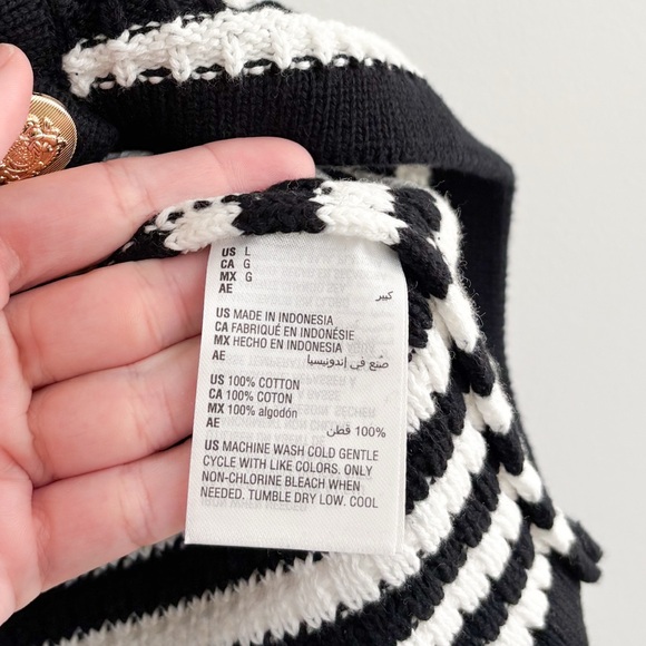 On 34th Cotton Stripe Cardigan Large - Picture 4 of 5